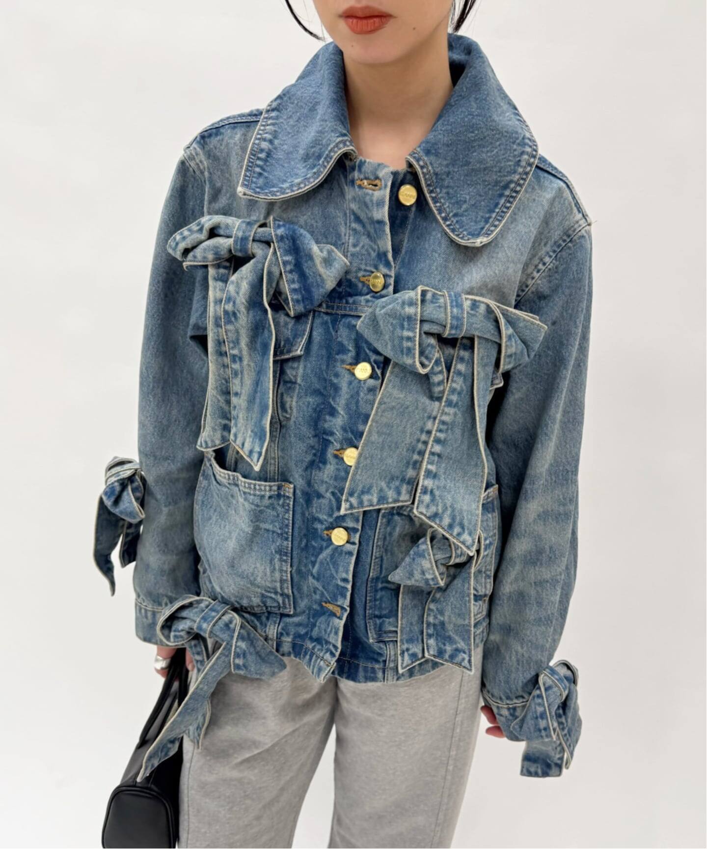 GANNI/ガニー】Tint Rigid Denim Bow Jacket（デニムジャケット 