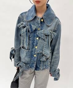 GANNI/ガニー】Tint Rigid Denim Bow Jacket（デニムジャケット 