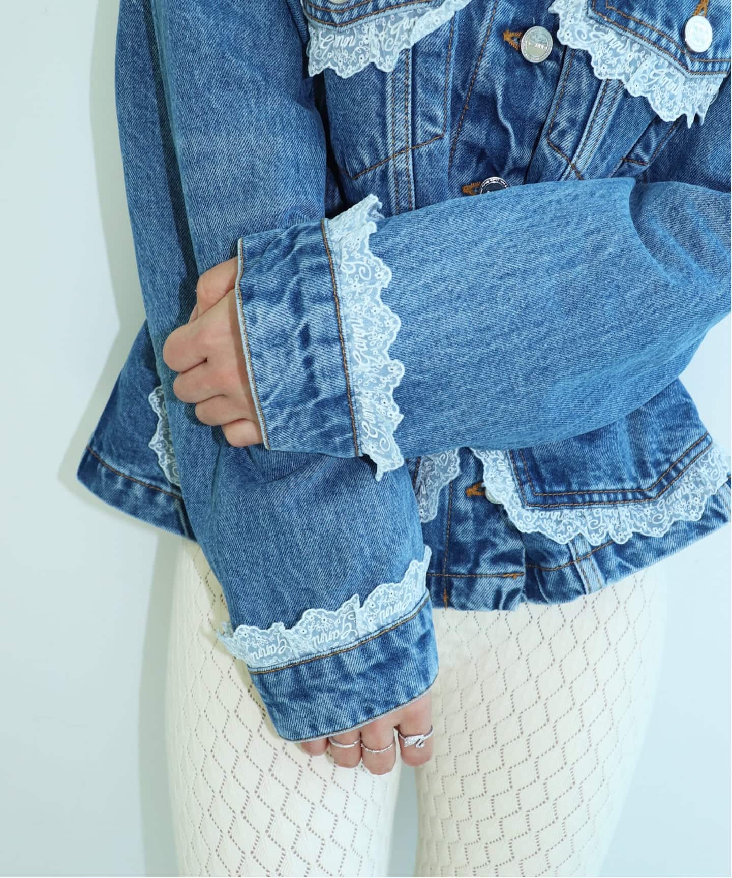 GANNI/ガニー】Rigid Denim Lace Jacket（その他ジャケット・スーツ
