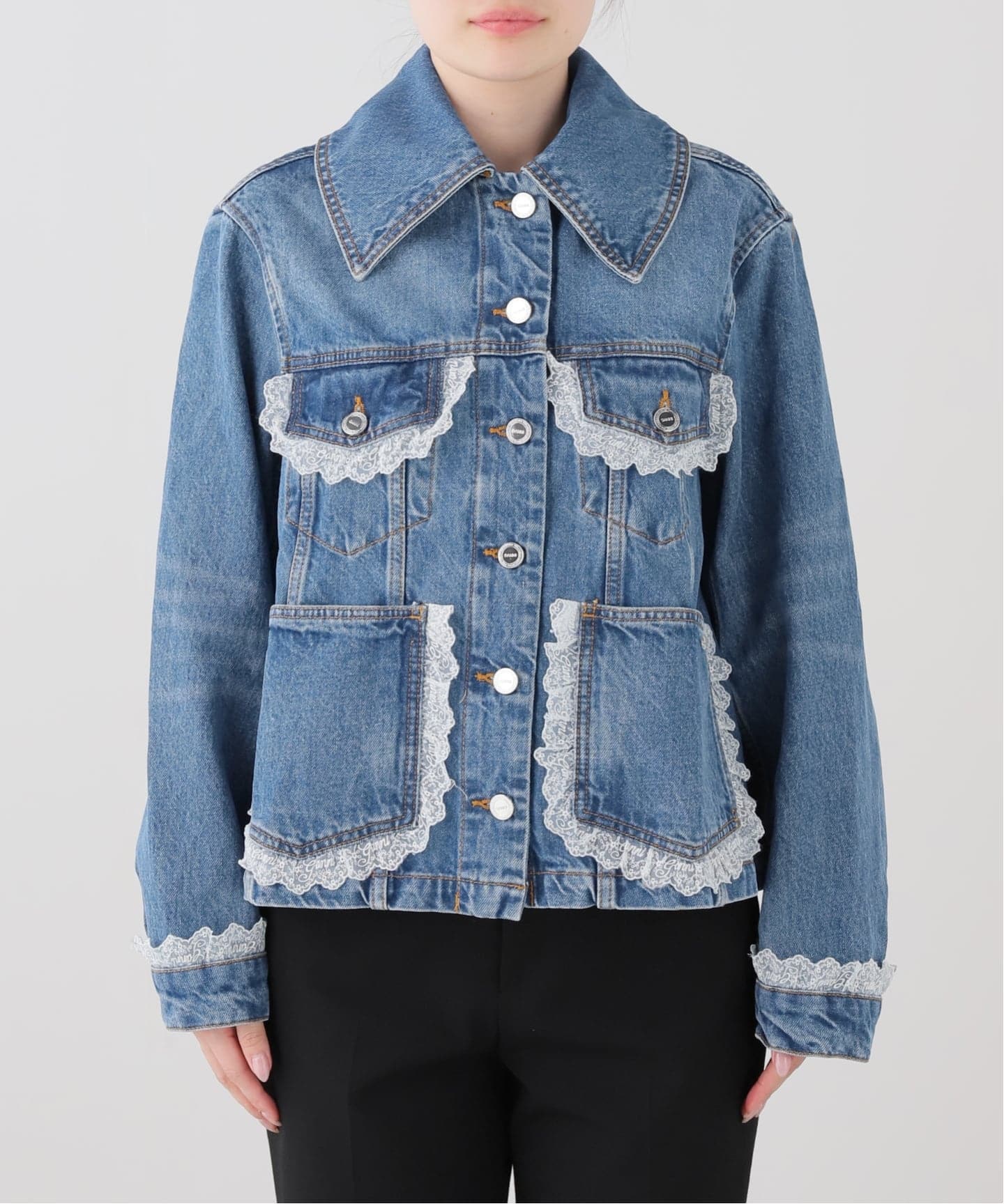 GANNI/ガニー】Rigid Denim Lace Jacket（その他ジャケット・スーツ