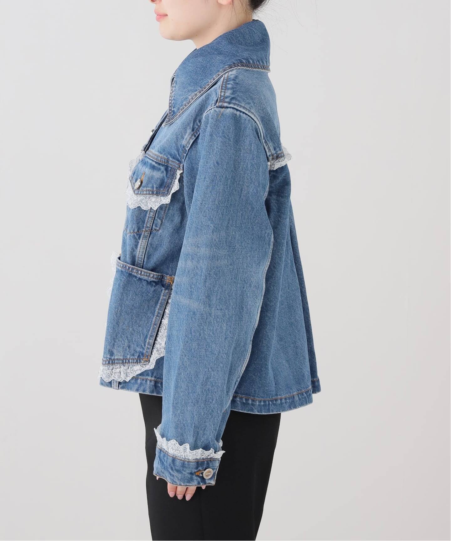 GANNI/ガニー】Rigid Denim Lace Jacket（その他ジャケット・スーツ