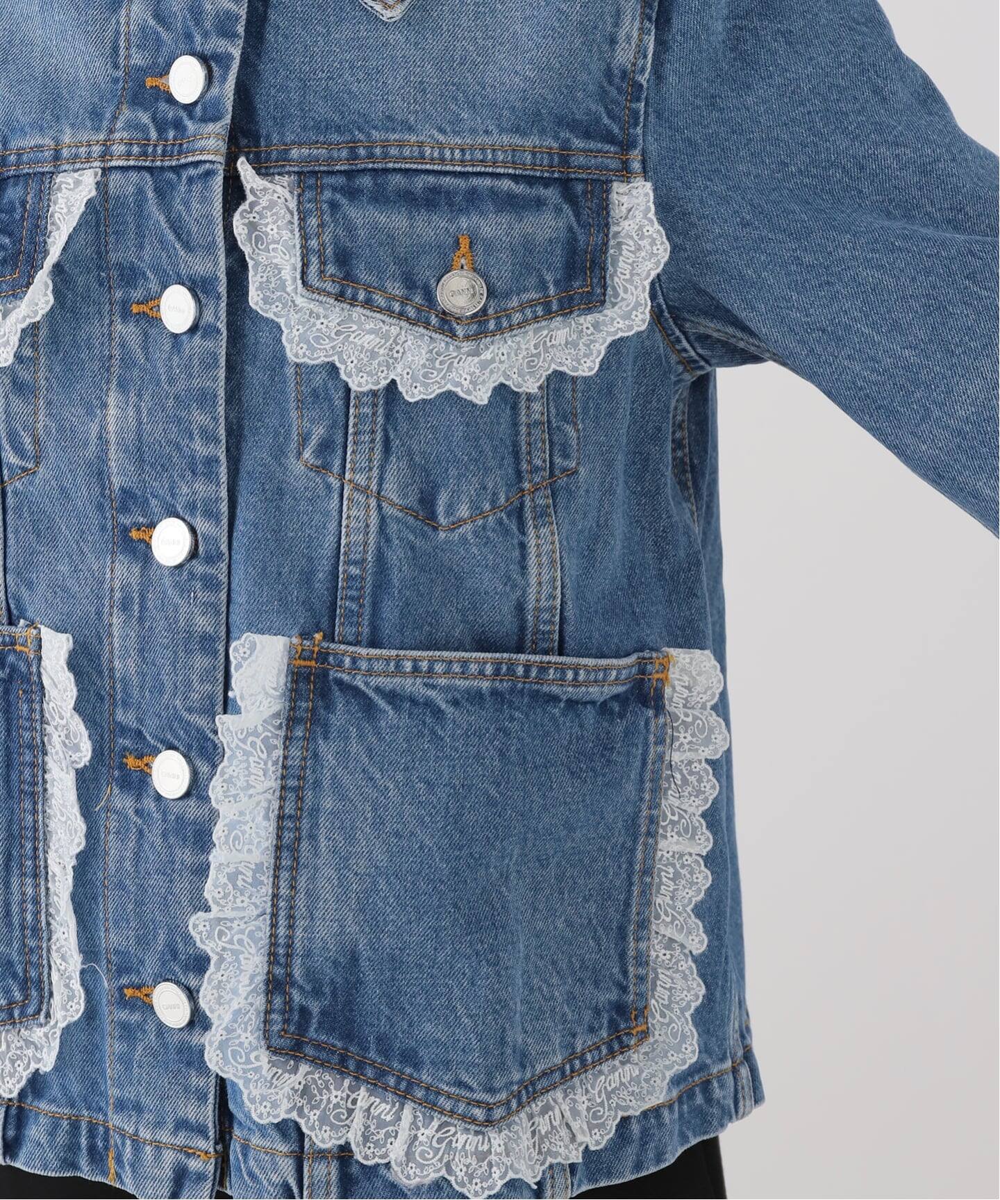 GANNI/ガニー】Rigid Denim Lace Jacket（その他ジャケット・スーツ