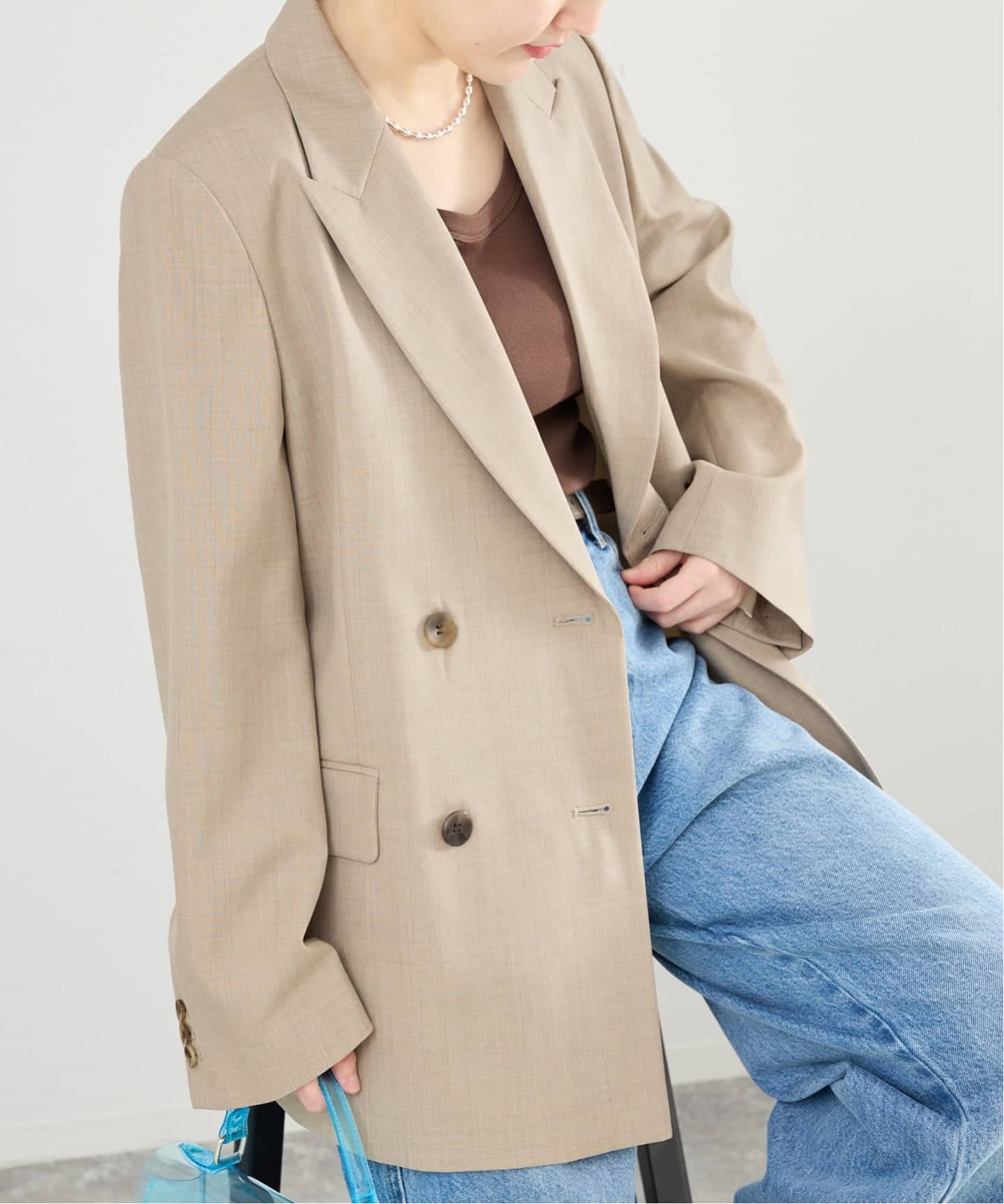 ツイルダブルブレストジャケット（テーラードジャケット）｜IENA