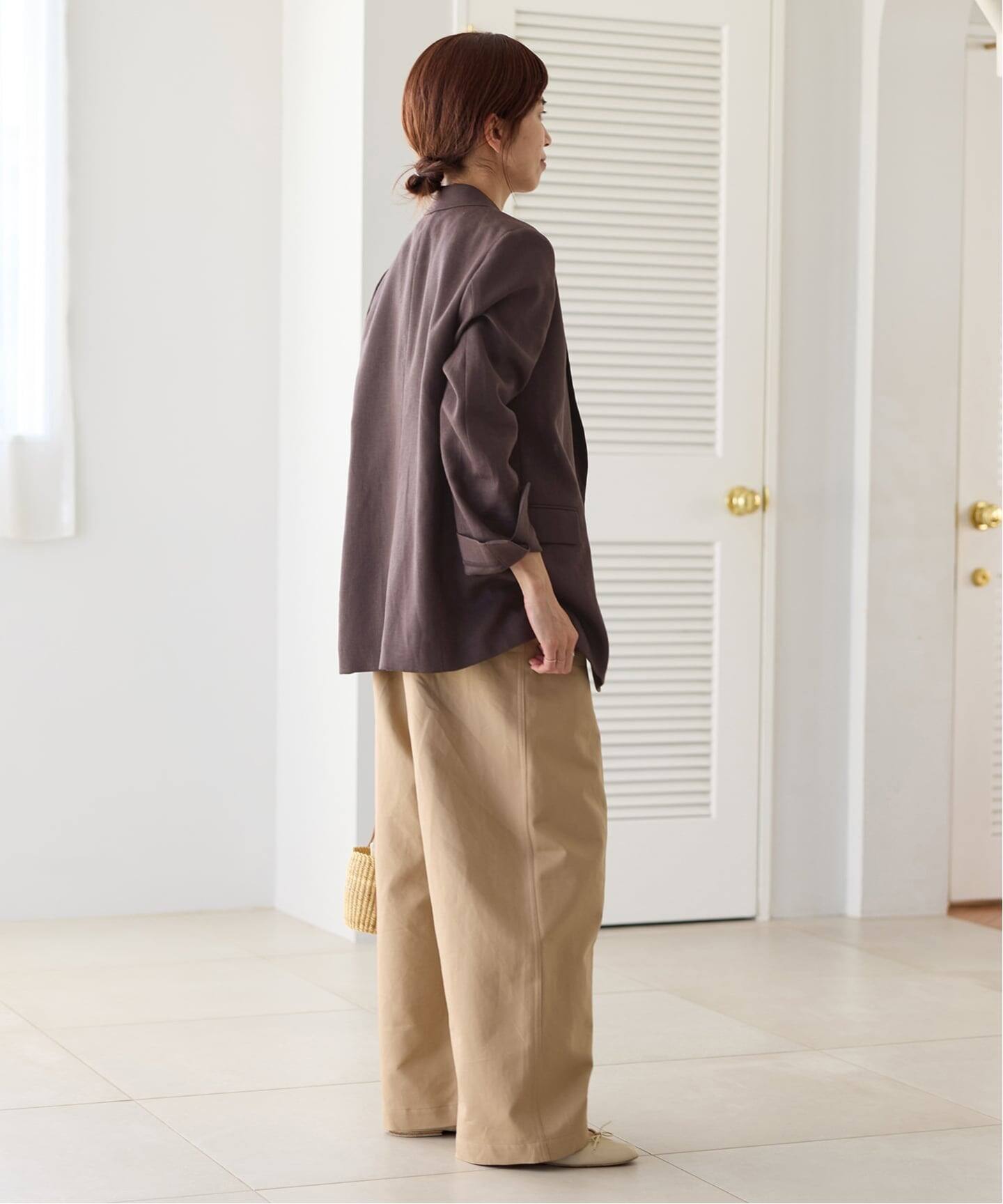 予約》ウォッシャブル リネンミックス テーラードジャケット