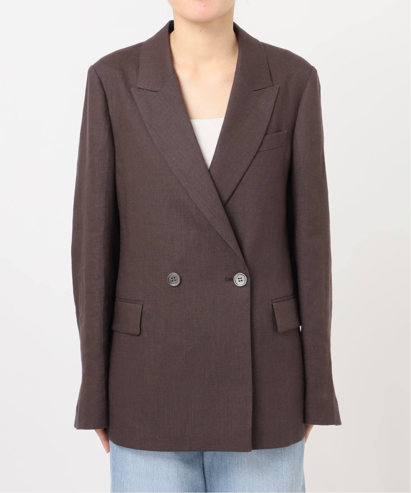 予約》ウォッシャブル リネンミックス テーラードジャケット