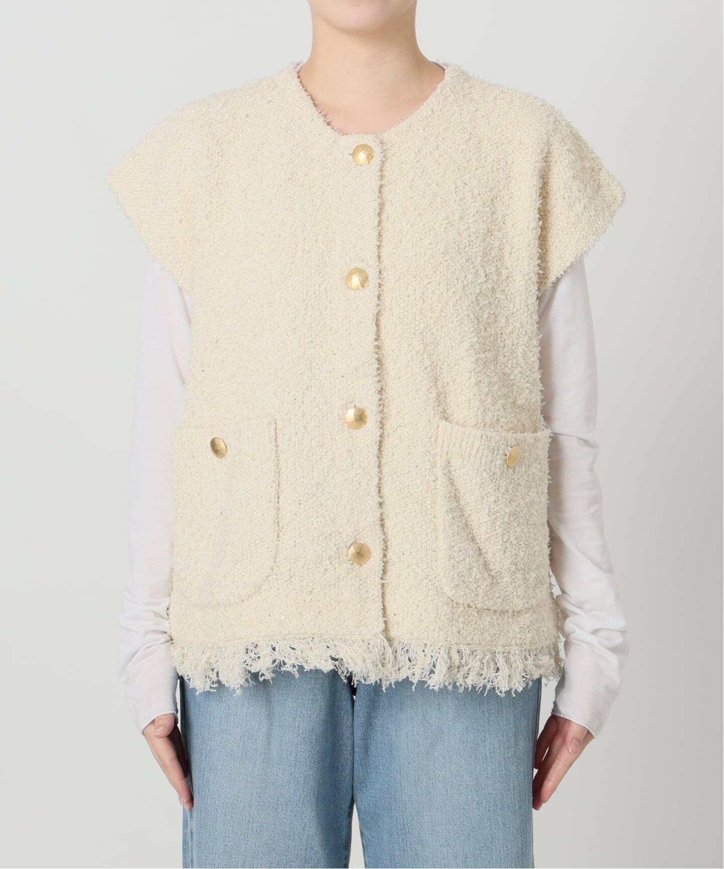 美品✨ イエナ iene ツイードベスト ジレ フリーサイズ IENA LA BOUCLE LINTON ブライトツイードベスト（ジレ）｜IENA（イエナ