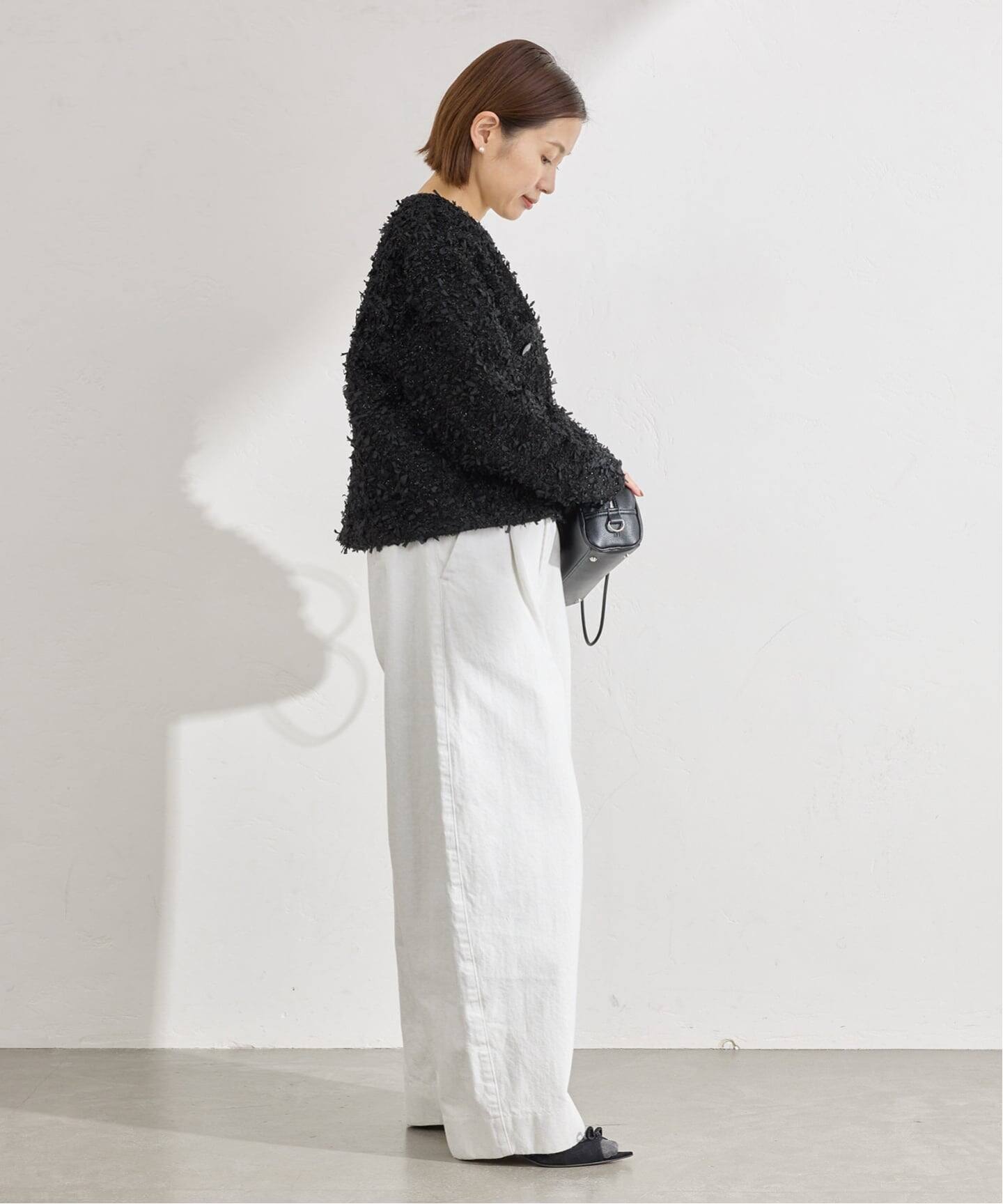 予約》ファンシーツイードジャケット（ノーカラージャケット）｜IENA