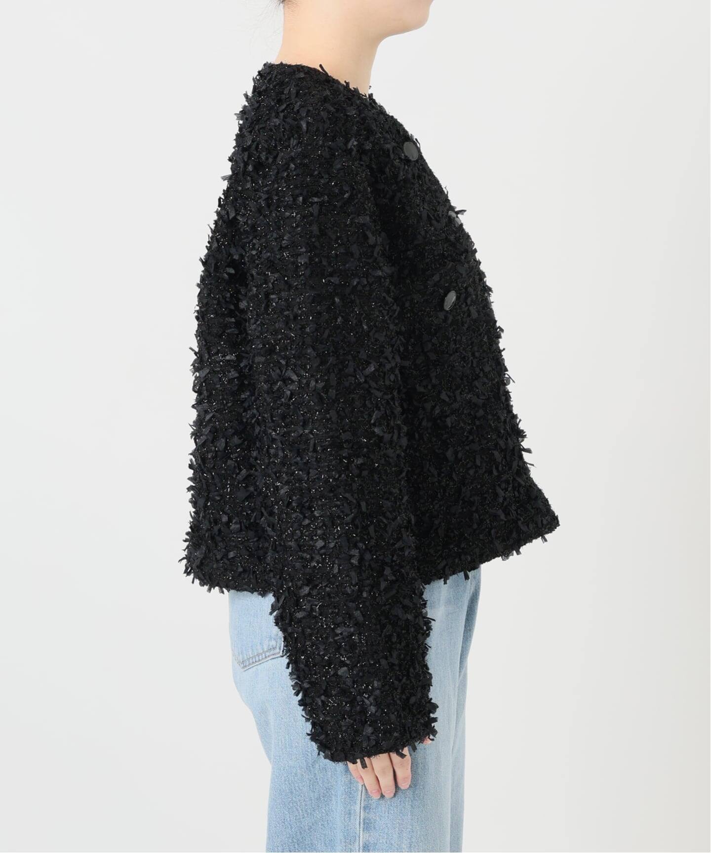 予約》ファンシーツイードジャケット（ノーカラージャケット）｜IENA