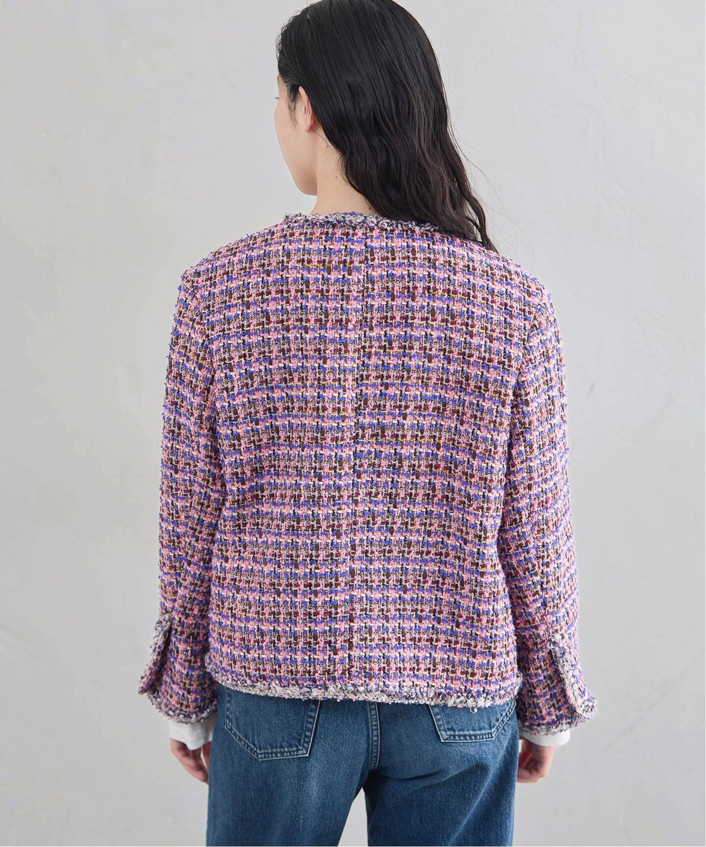 IENA 35TH》THE TWEED JACKET with LINTON（ノーカラージャケット