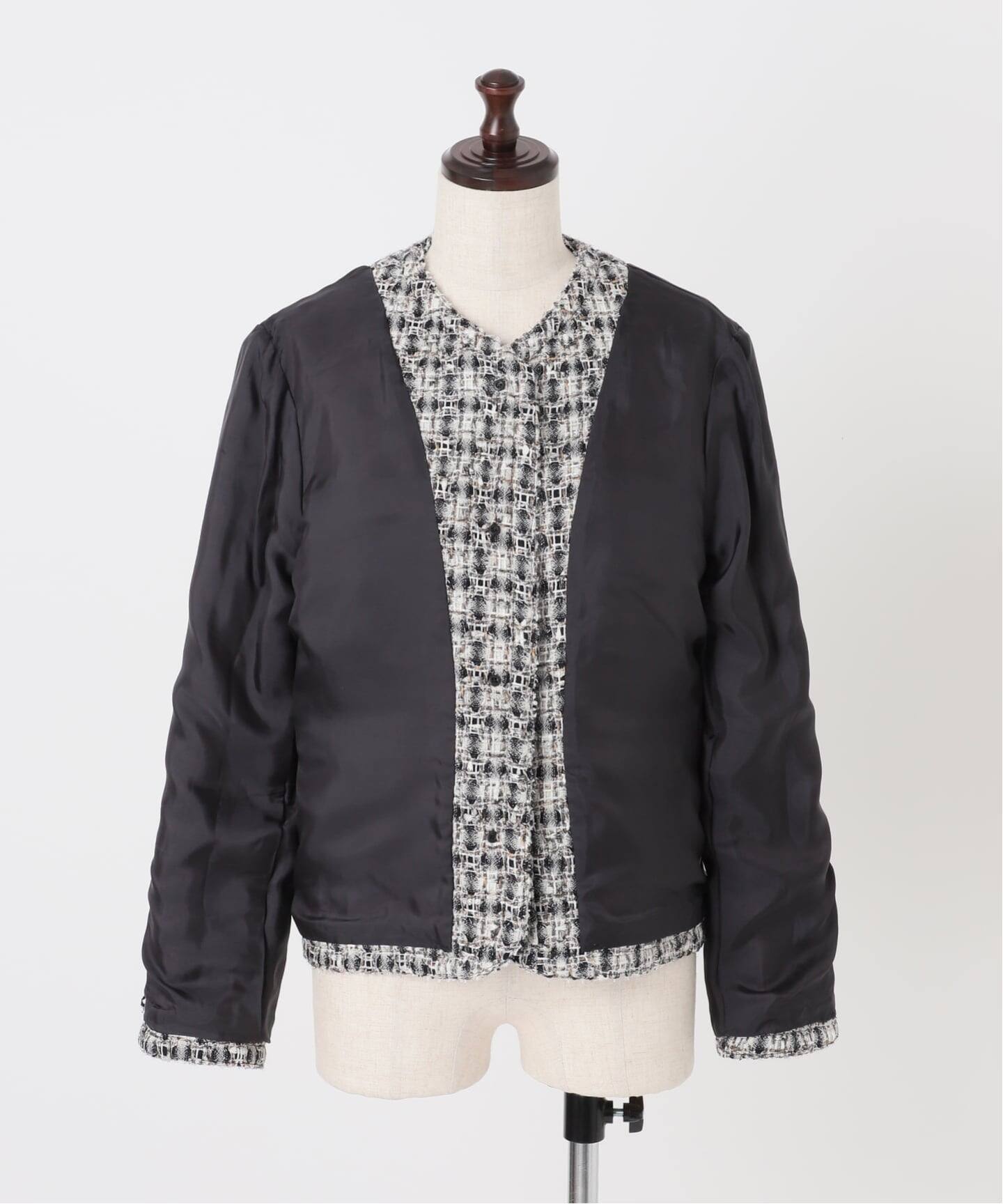IENA 35TH》THE TWEED JACKET with LINTON（ノーカラージャケット
