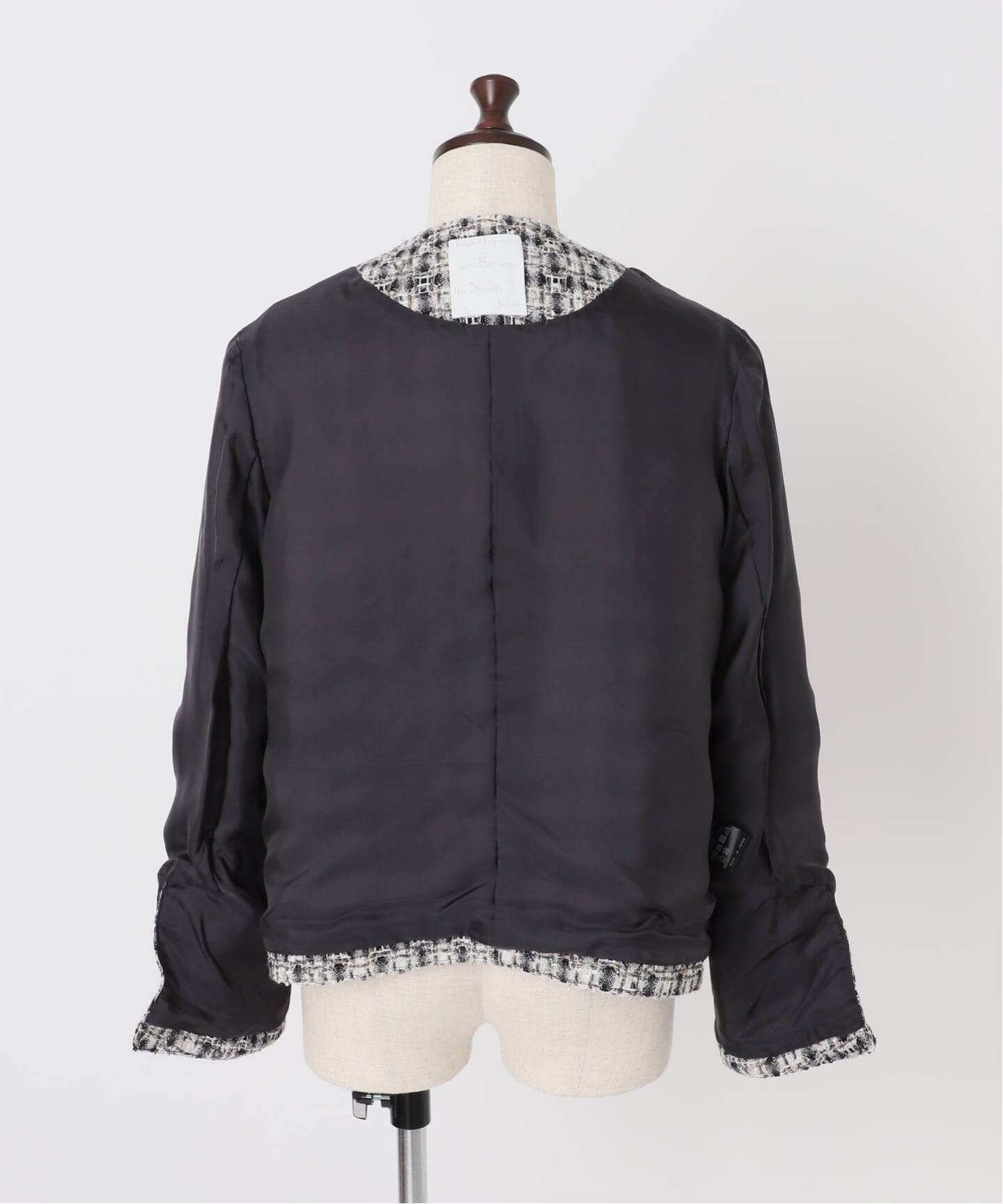 IENA 35TH》THE TWEED JACKET with LINTON（ノーカラージャケット