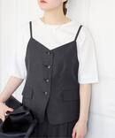 《セットアップ対応/予約》ウォッシャブル リネン混シェイプジレ