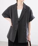 《予約》ウォッシャブル リネン混Wハーフジャケット