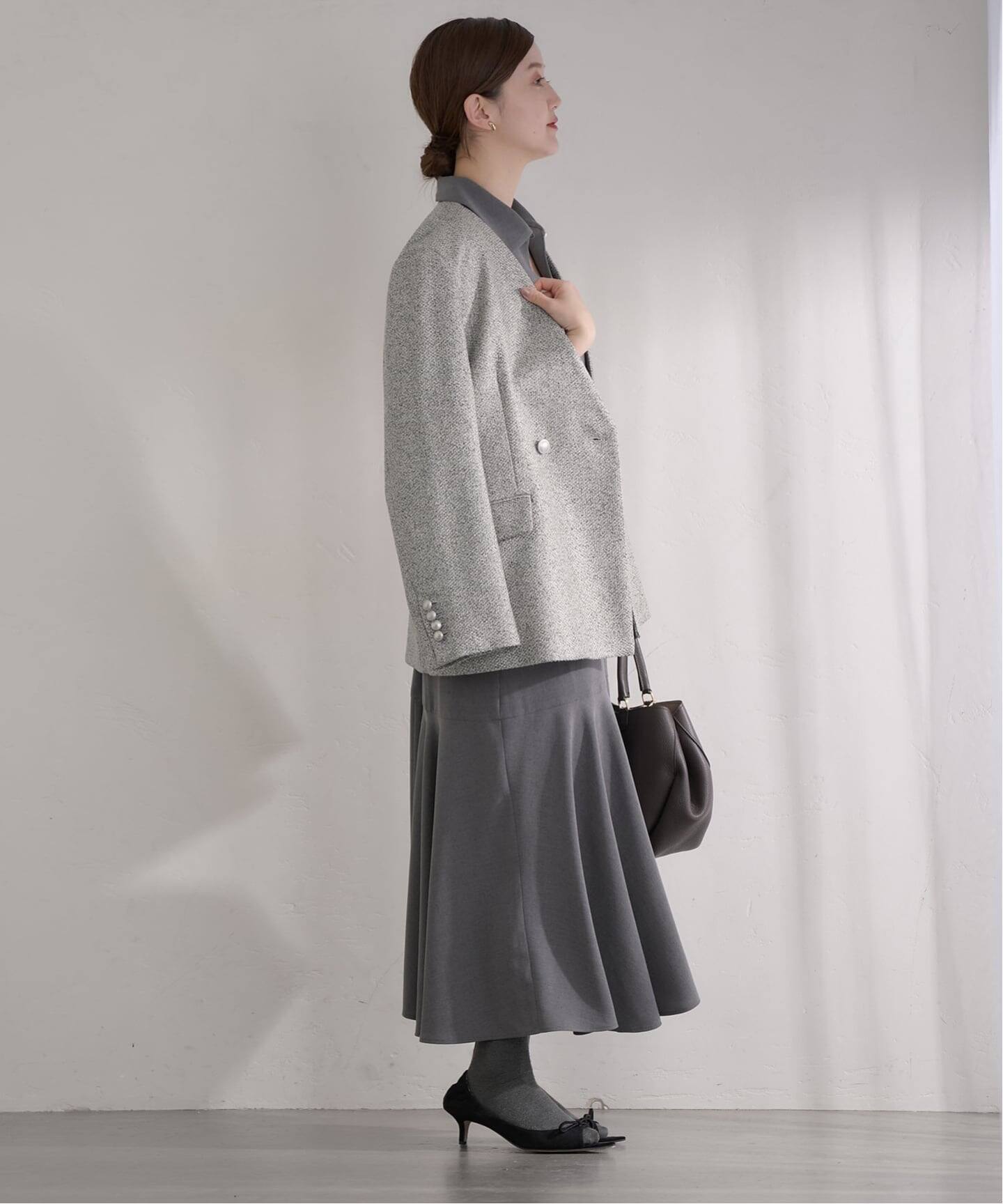 IENA ジャケット　グレー リネンクロップドシャツジャケット | イエナ(IENA) | マルイウェブチャネル