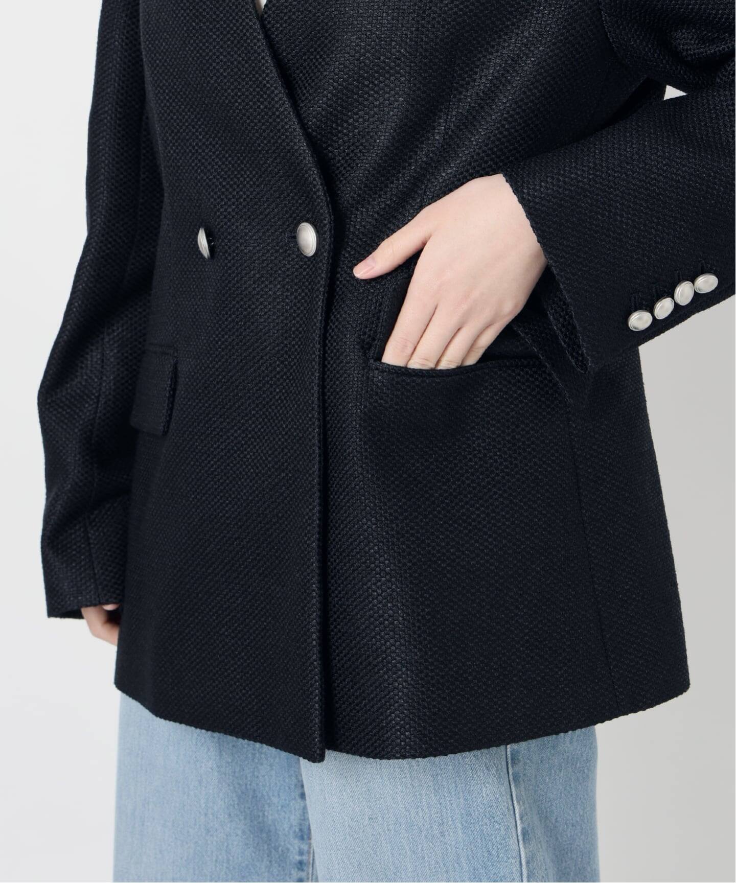 予約》&NAVY ツィーディーダブルジャケット（ノーカラージャケット