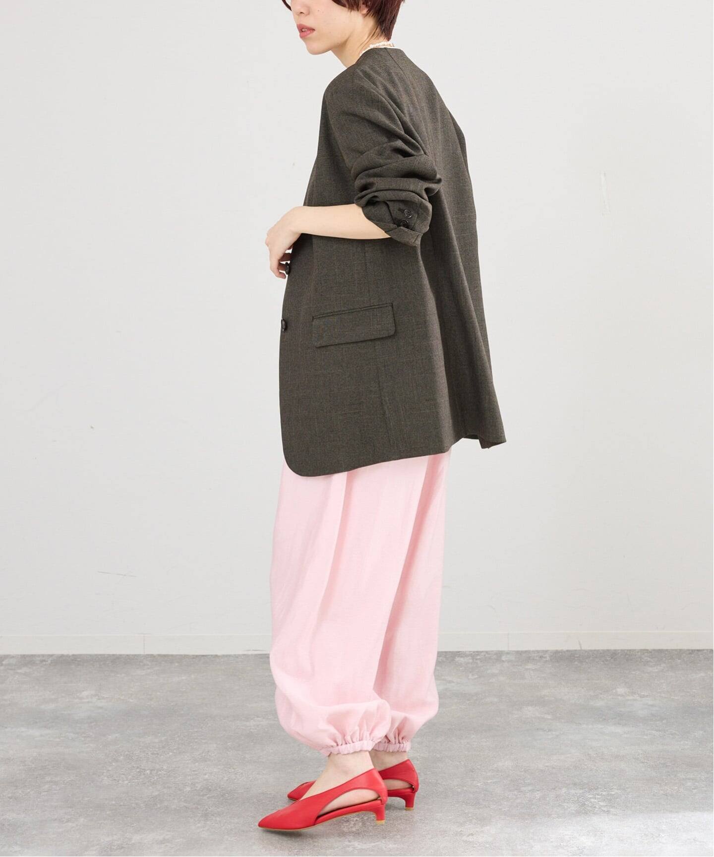 セットアップ対応/予約》シャークツイードノーカラージャケット（ノー