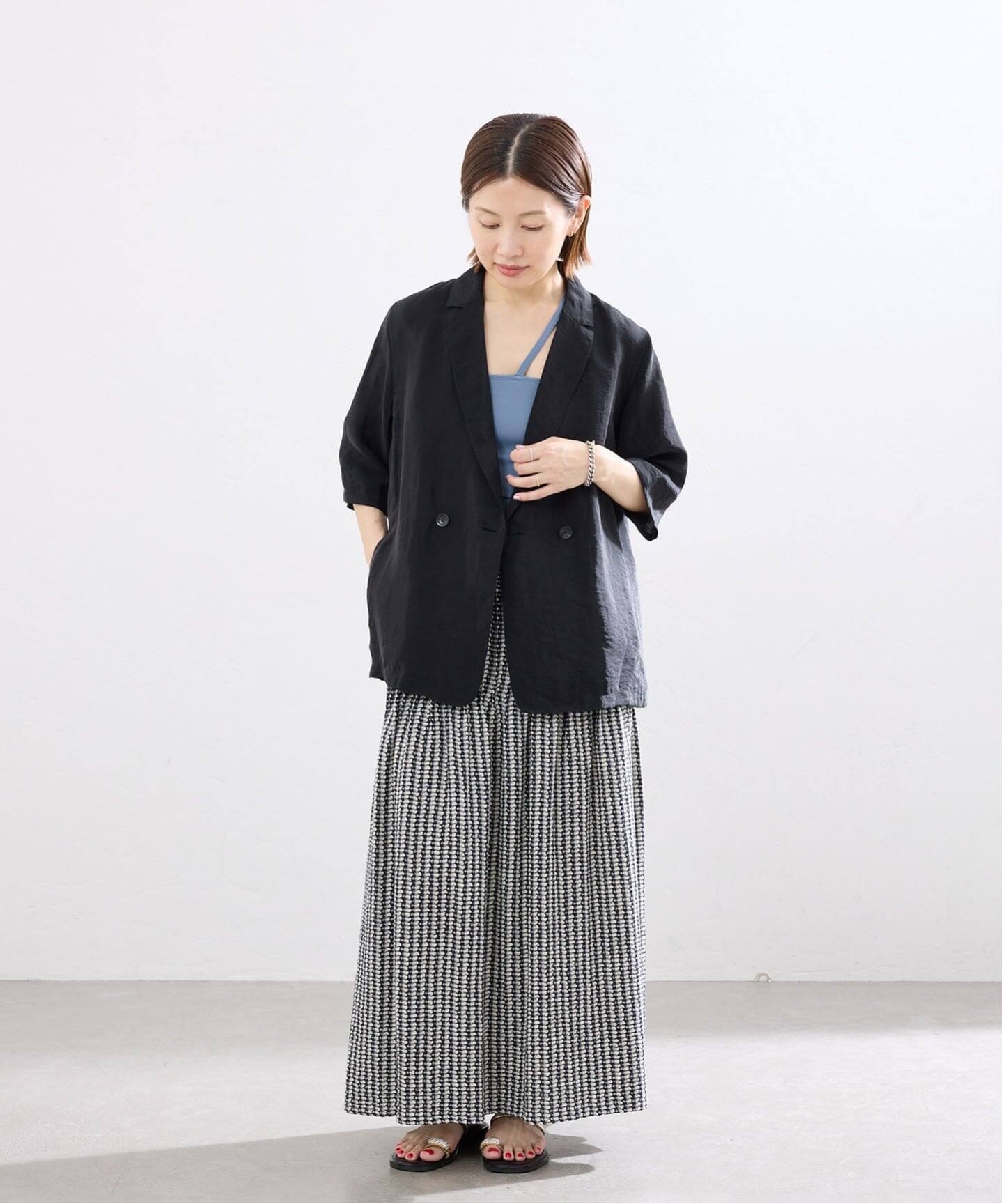 接触冷感》ウォッシャブル シアーショートスリーブジャケット 