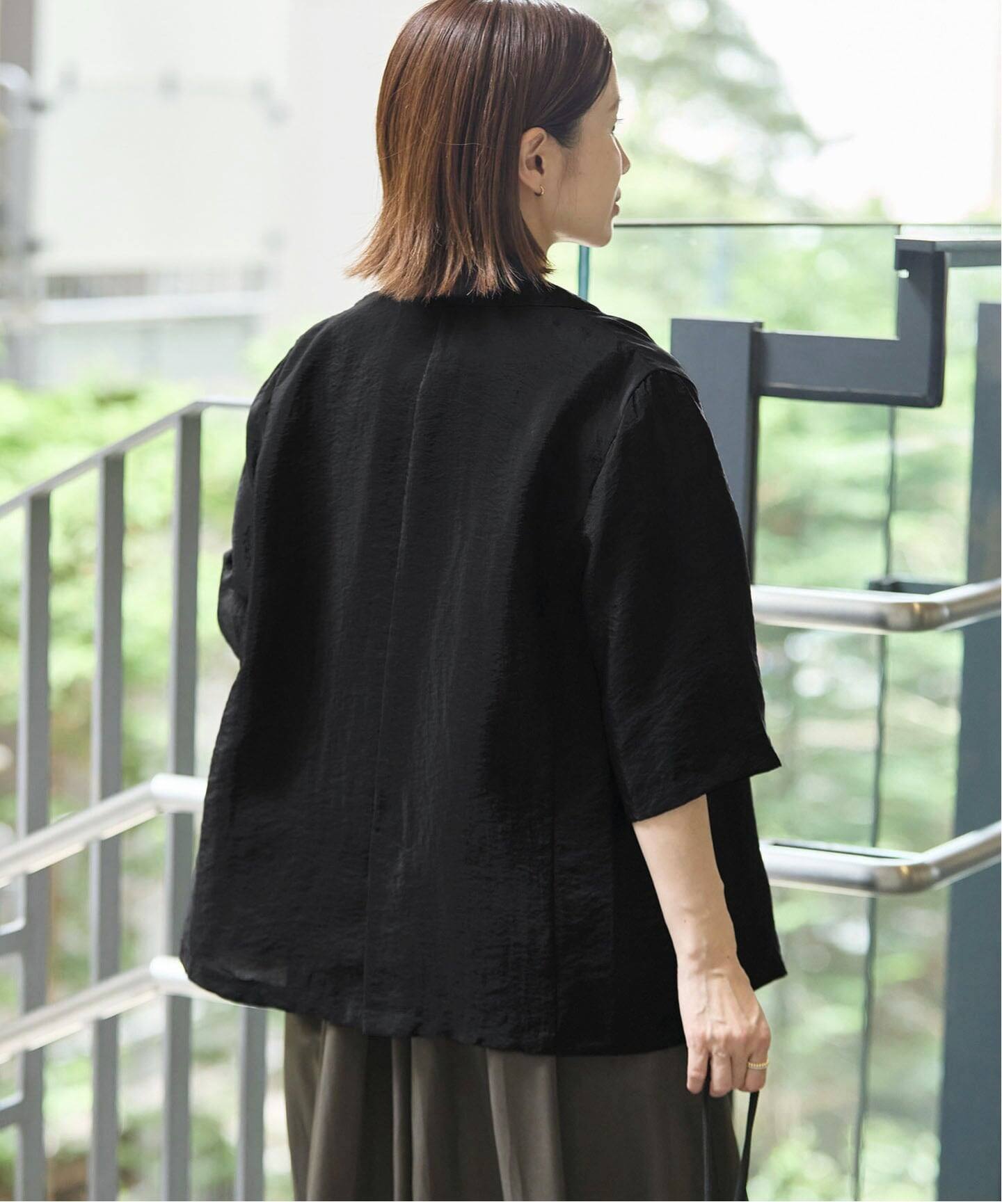 接触冷感》ウォッシャブル シアーショートスリーブジャケット