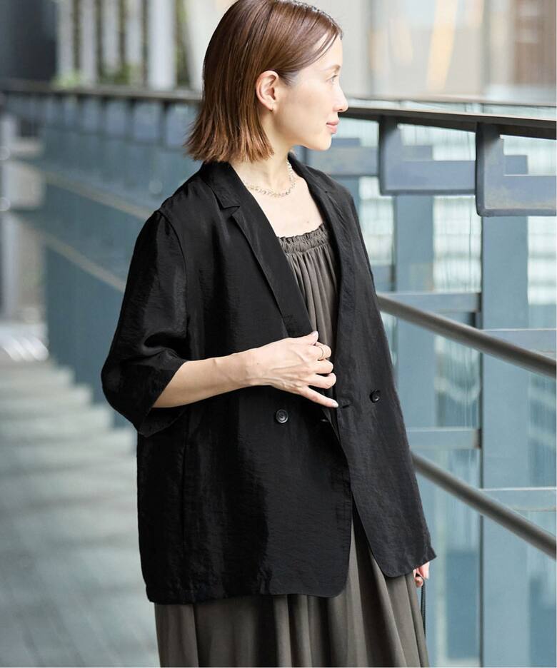 接触冷感》ウォッシャブル シアーショートスリーブジャケット 