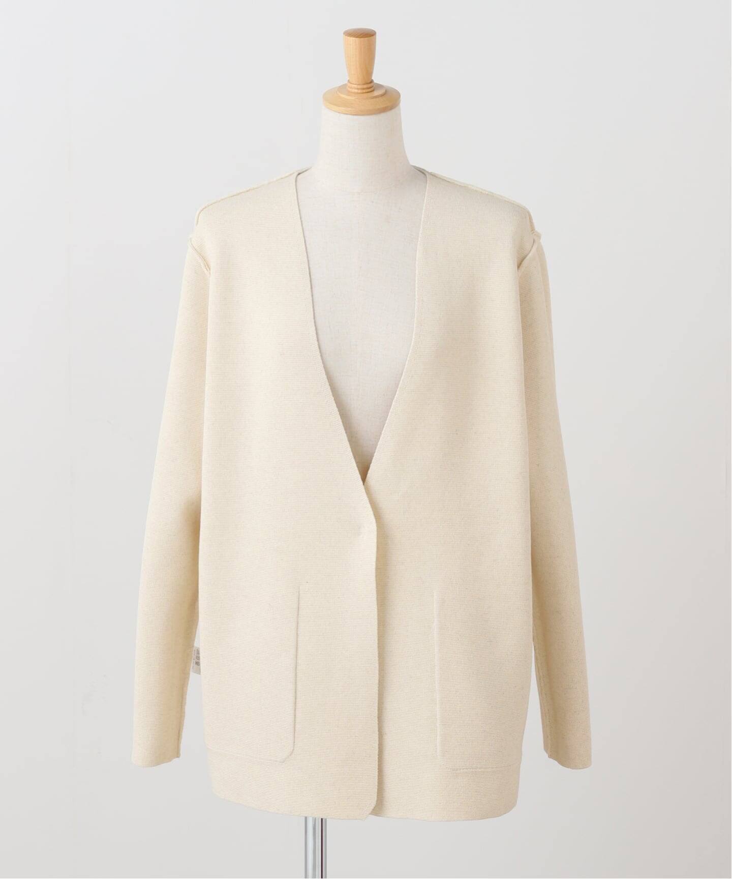 ミラノリブVネックニットジャケット（ノーカラージャケット）｜SLOBE