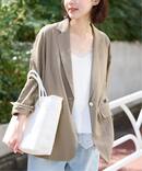 《36.38サイズ展開/予約》リネンレーヨンシングルテーラードジャケット