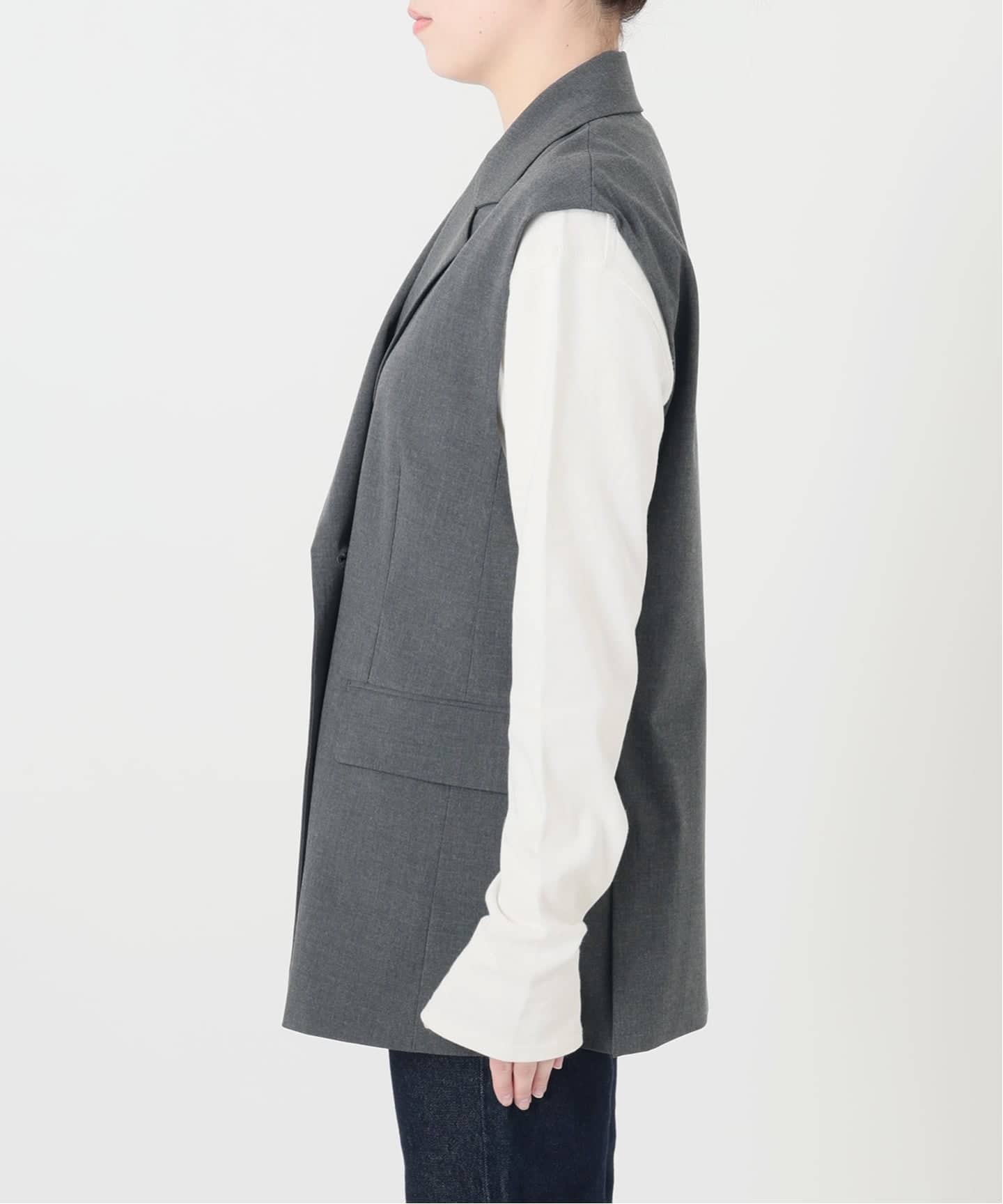 【新品】 スローブイエナ　ダブルブレスト　ベスト　グレー　ジレ 予約》TR TORO ダブルブレストジレ（ジレ）｜SLOBE IENA（スローブ