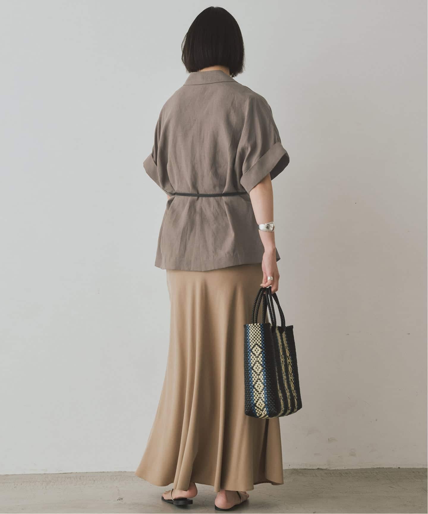 セットアップ対応可》リネン混ハーフスリーブジャケット（その他