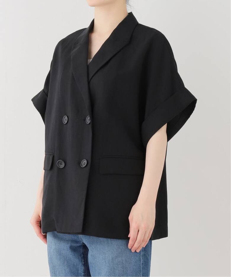 セットアップ対応可》リネン混ハーフスリーブジャケット（その他 