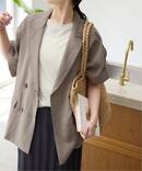 《セットアップ対応可/予約》リネン混ハーフスリーブジャケット