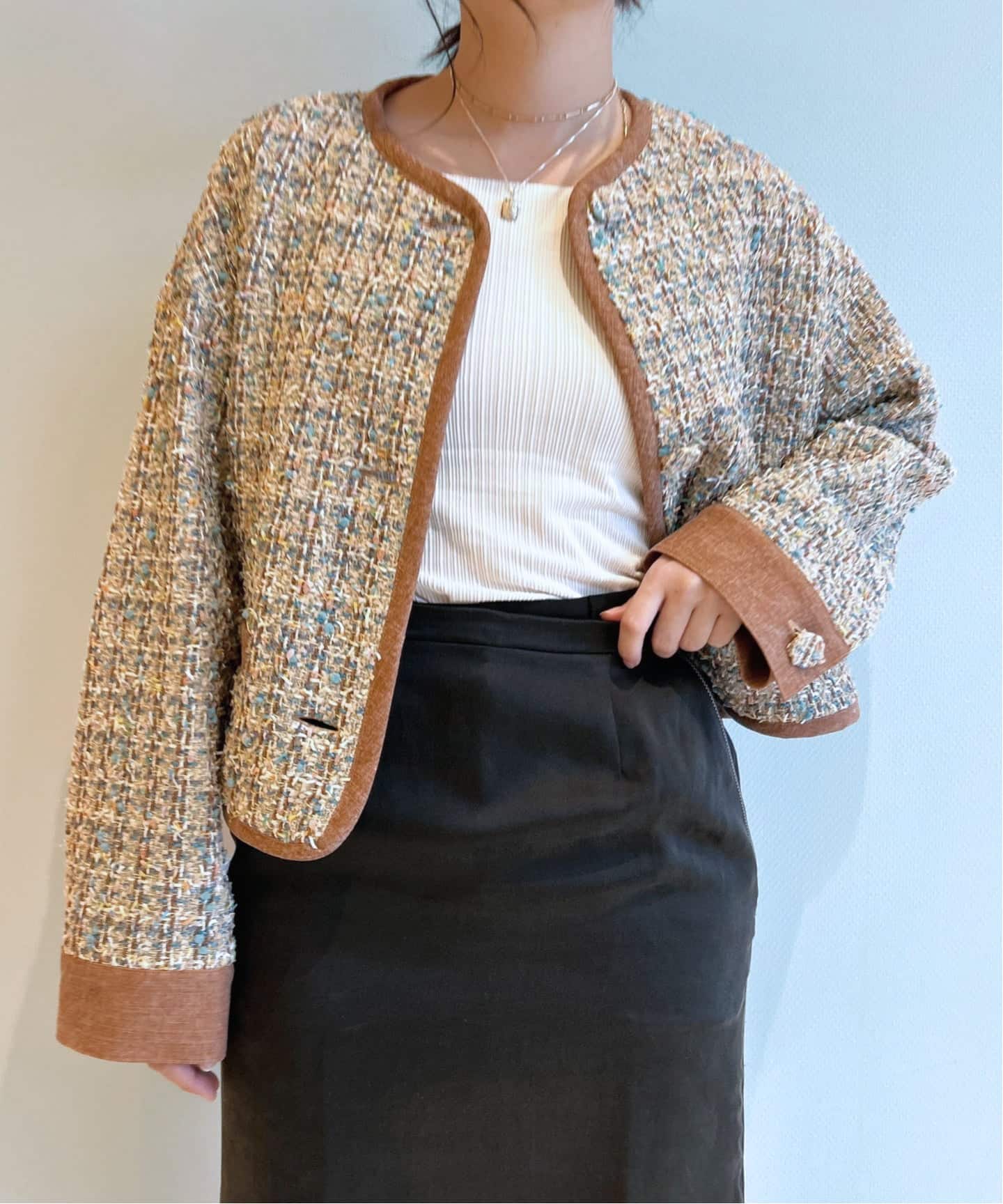 IENA LA BOUCLE LINTONツィードブルゾン（その他ジャケット・スーツ