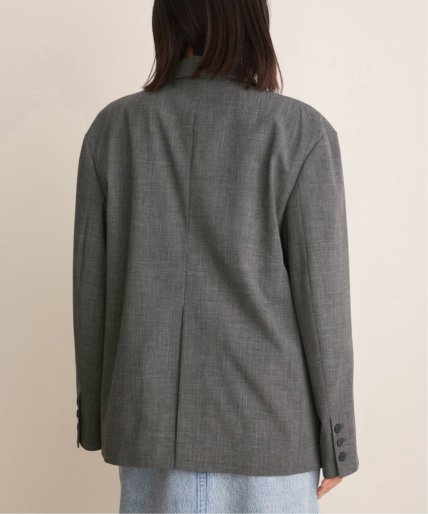 IENA LA BOUCLE グレンチェックダブルブレストジャケット（テーラード