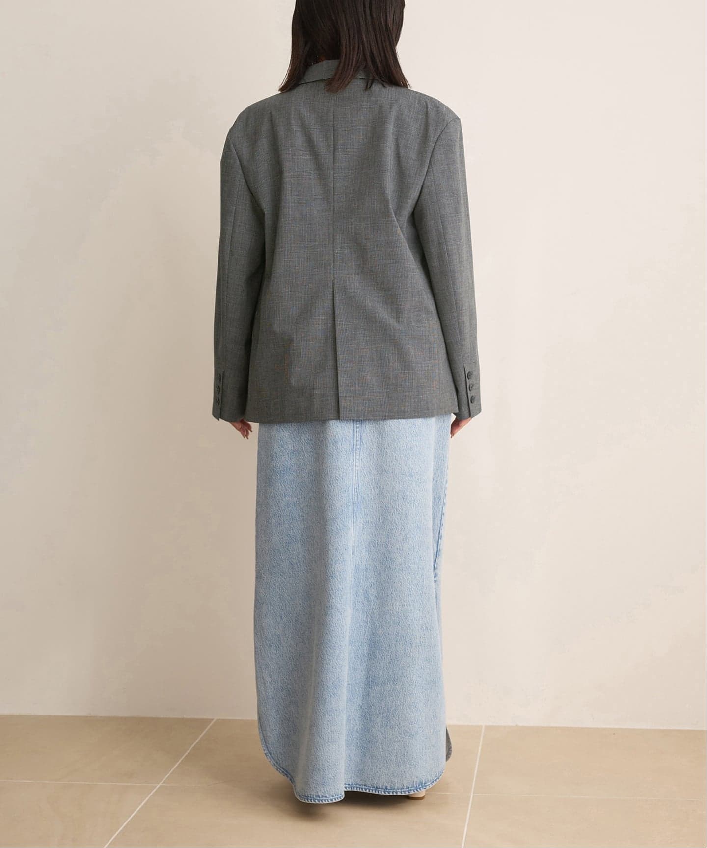 IENA LA BOUCLE グレンチェックダブルブレストジャケット（テーラード