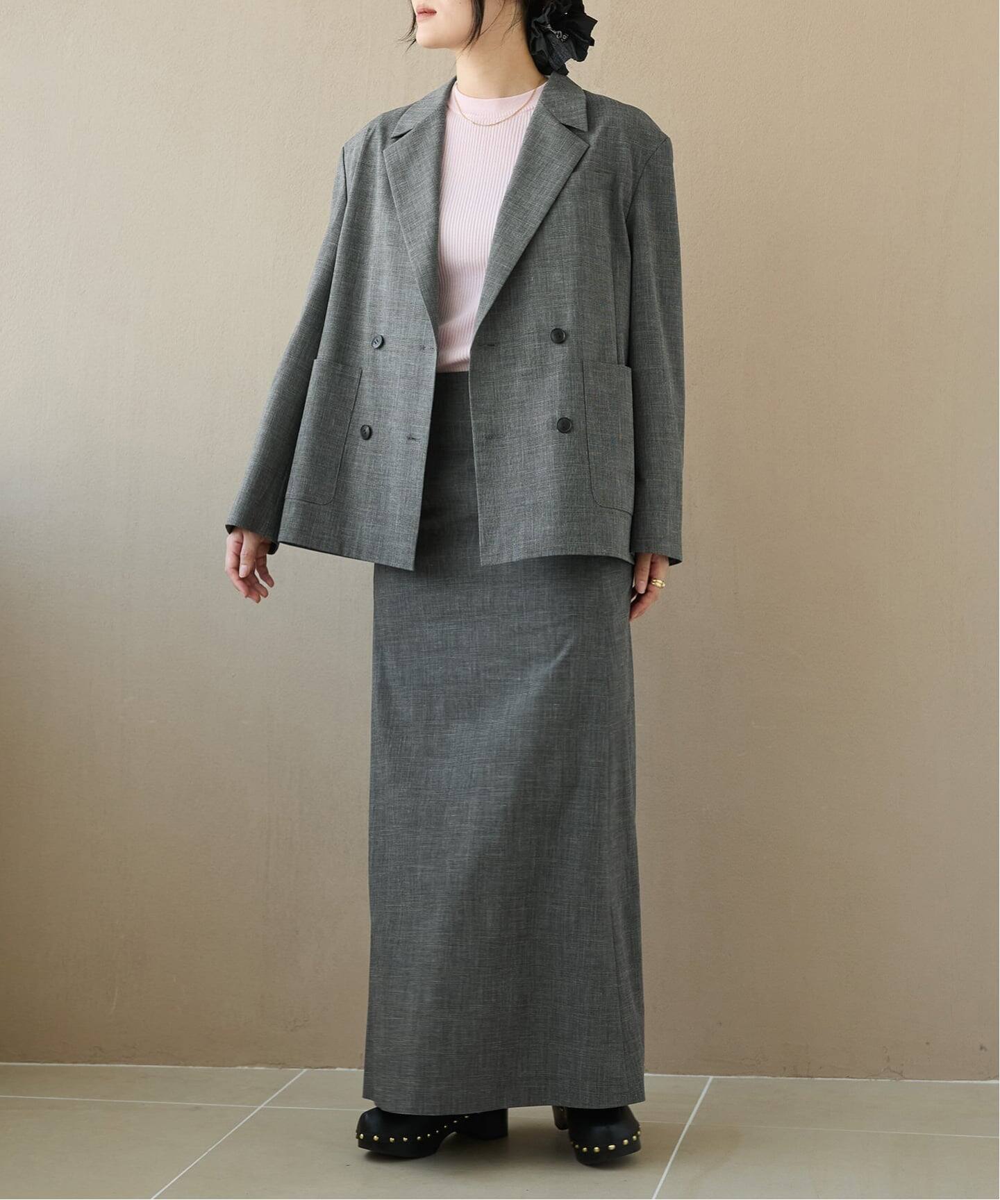 IENA LA BOUCLE グレンチェックダブルブレストジャケット（テーラード 