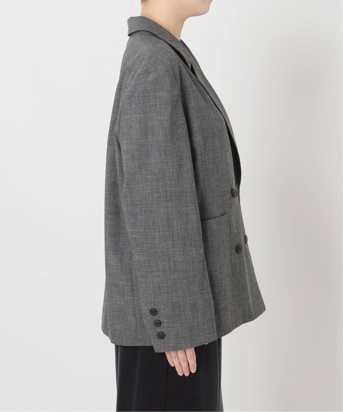 IENA LA BOUCLE グレンチェックダブルブレストジャケット（テーラード 