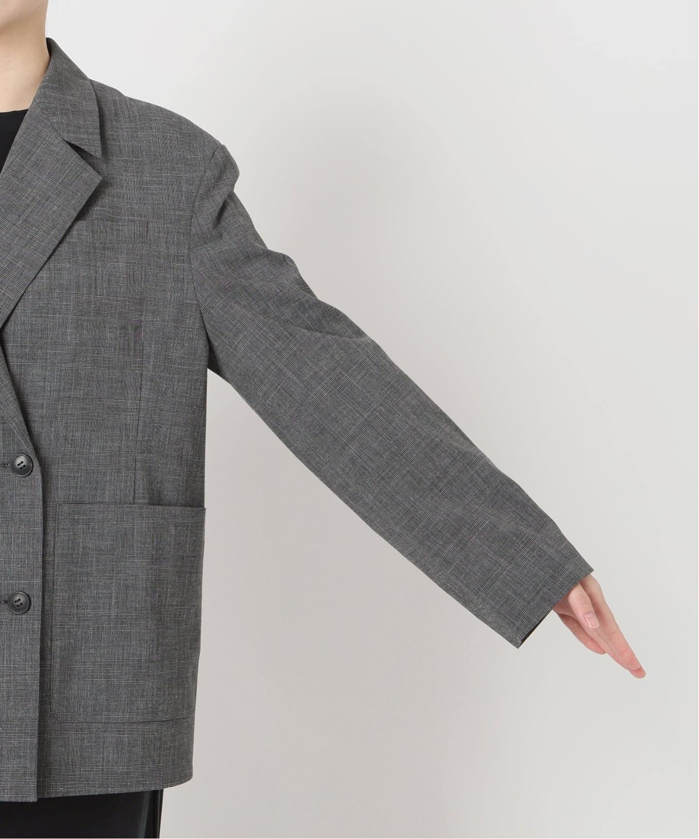 IENA LA BOUCLE グレンチェックダブルブレストジャケット（テーラード