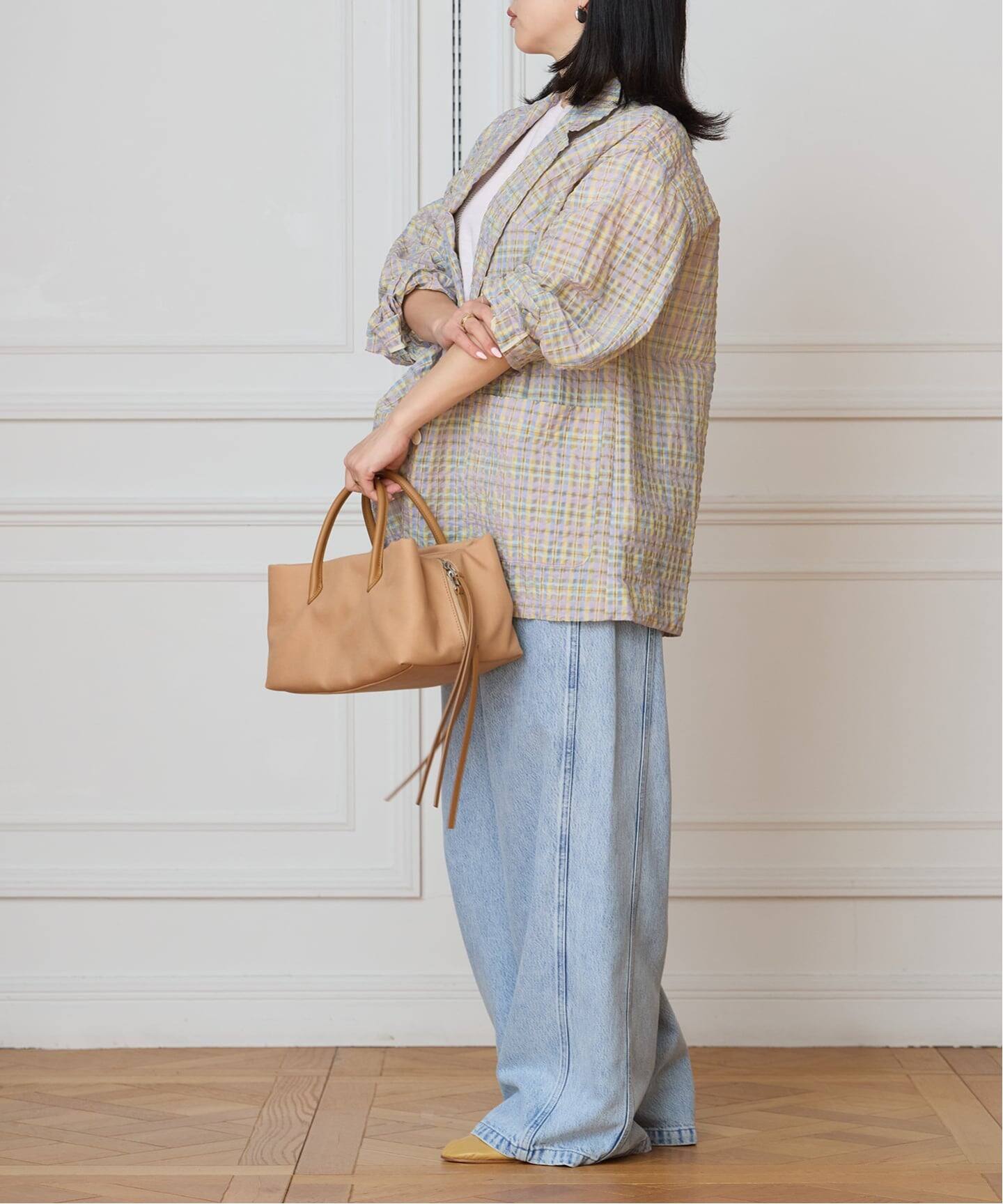IENA LA BOUCLE シアーチェックジャケット（テーラードジャケット