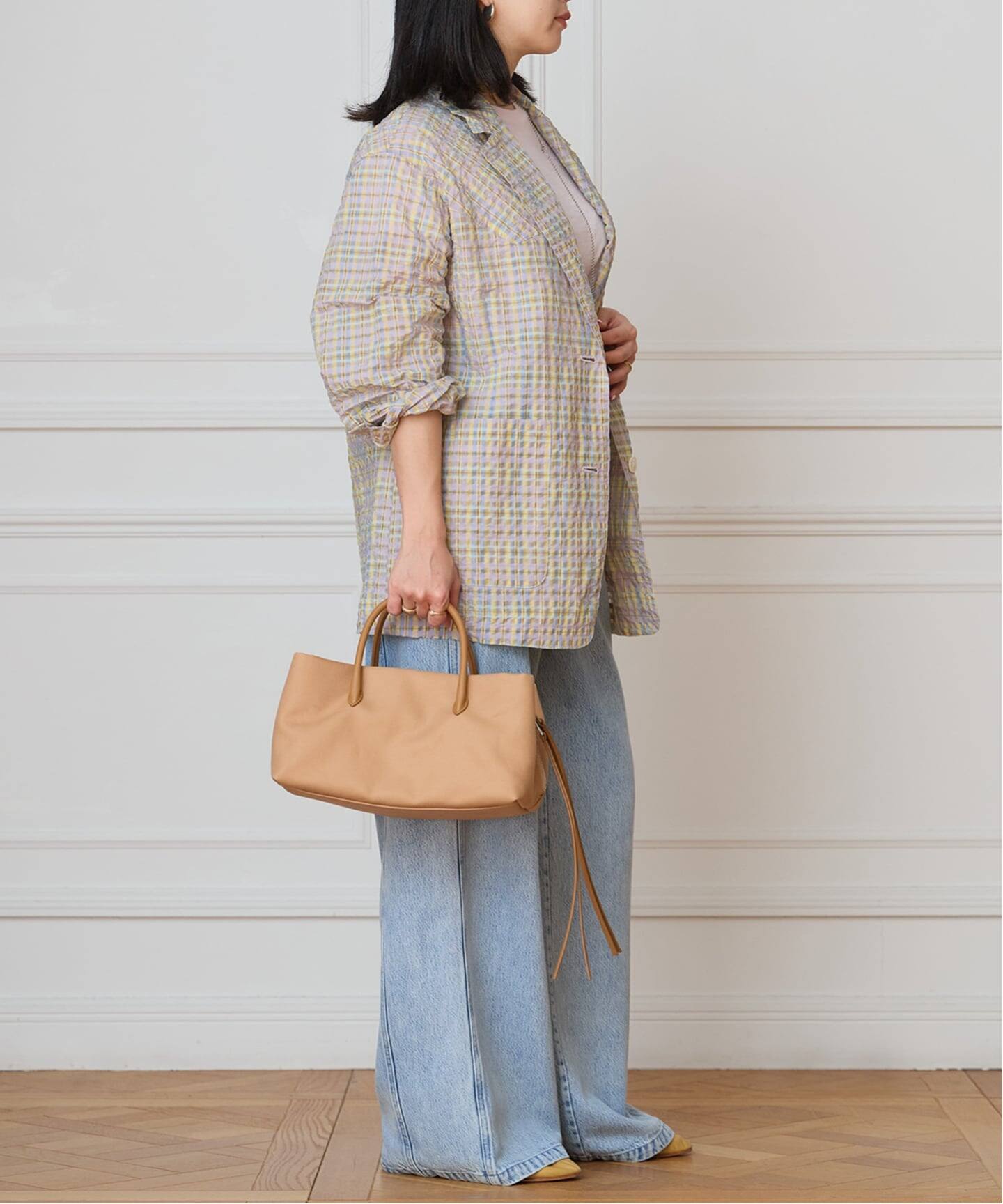IENA LA BOUCLE シアーチェックジャケット（テーラードジャケット