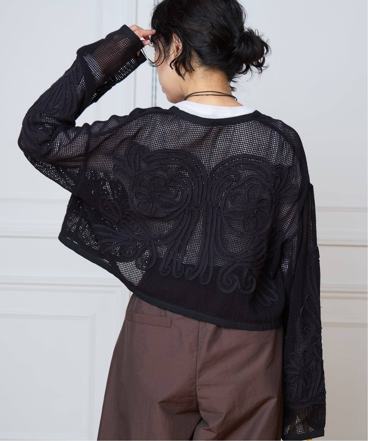 IENA LA BOUCLE メッシュテープ刺繍ジャケット（その他ジャケット