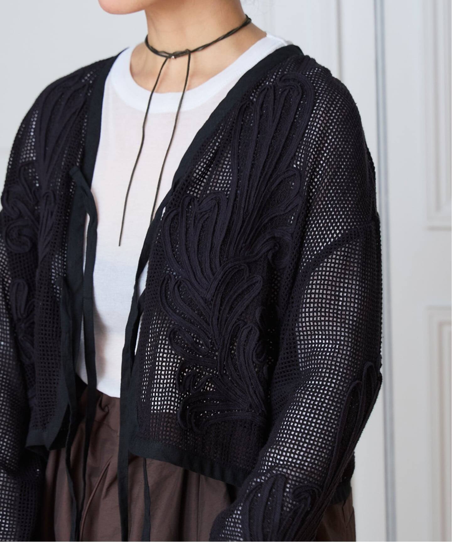 IENA LA BOUCLE メッシュテープ刺繍ジャケット（その他ジャケット