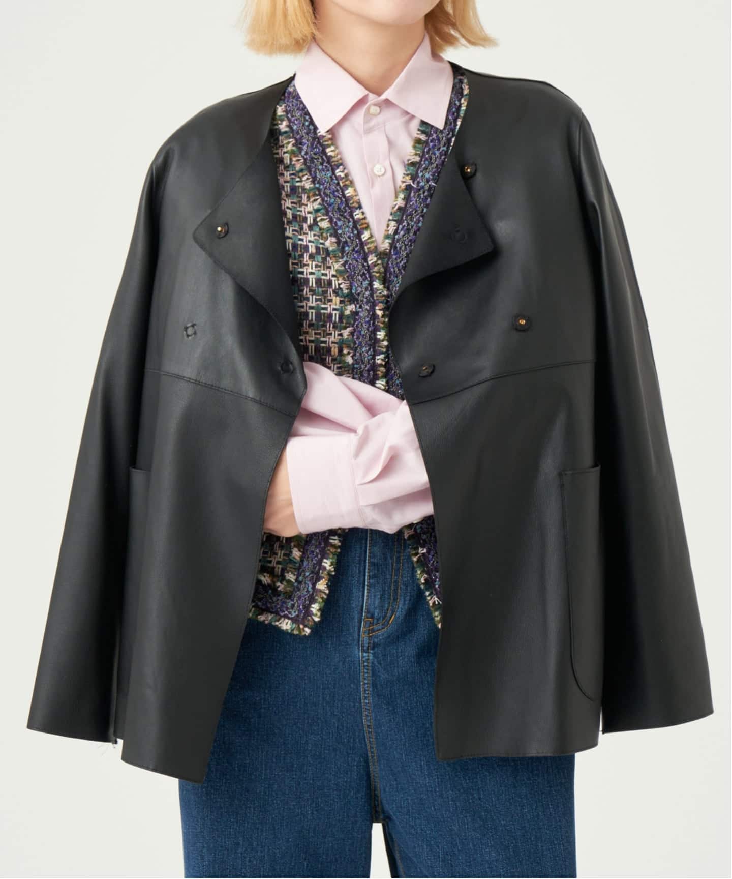 追加予約》IENA LA BOUCLE SHEEPレザージャケット（ノーカラー