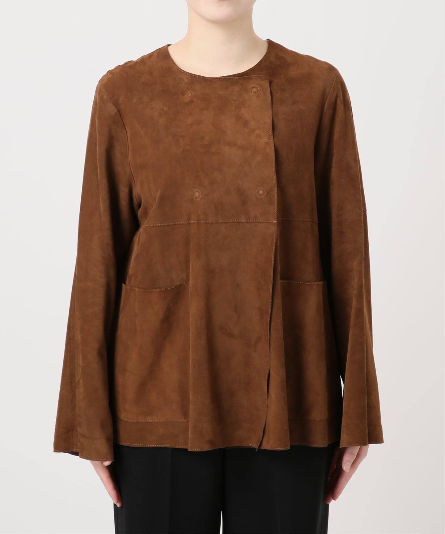 予約》IENA LA BOUCLE GOAT SUEDE ジャケット（ノーカラージャケット