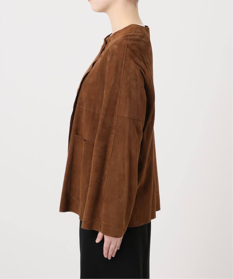 IENA LA BOUCLE GOAT SUEDE ジャケット（ノーカラージャケット）｜IENA