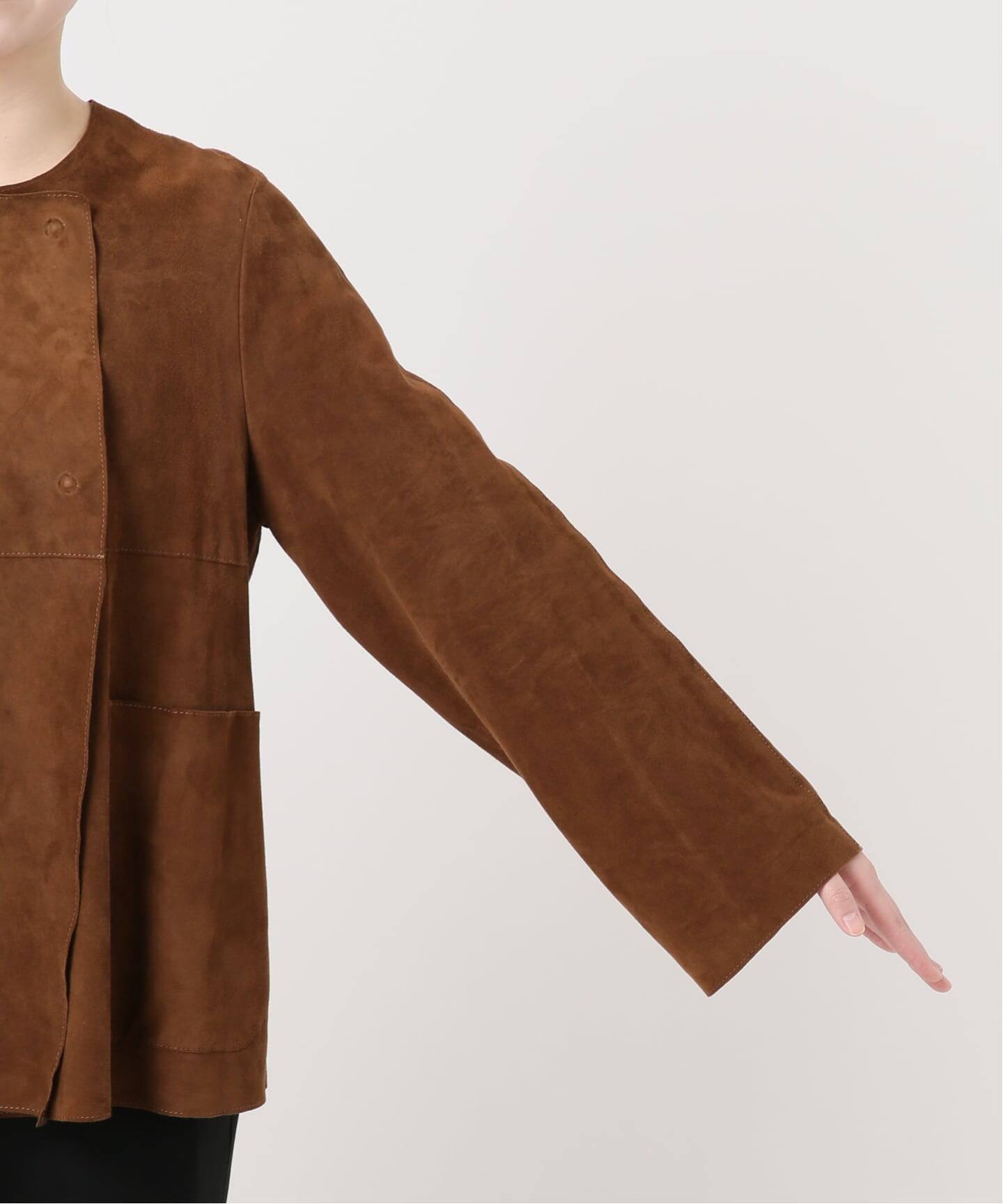 予約》IENA LA BOUCLE GOAT SUEDE ジャケット（ノーカラージャケット