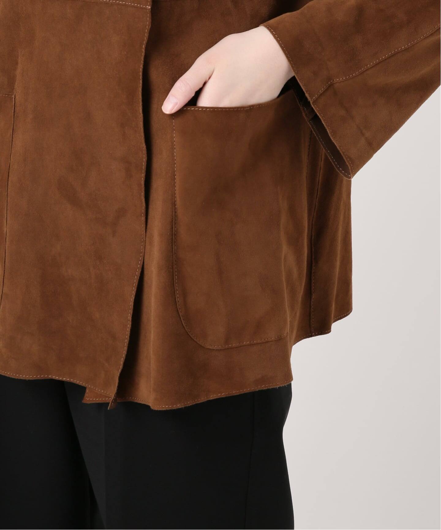 IENA LA BOUCLE GOAT SUEDE ジャケット（ノーカラージャケット