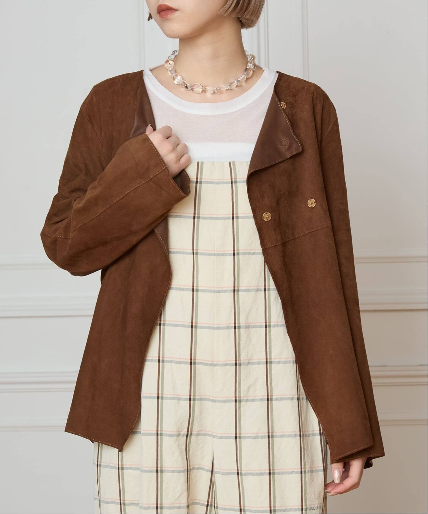 IENA LA BOUCLE GOAT SUEDE ジャケット（ノーカラージャケット）｜IENA 