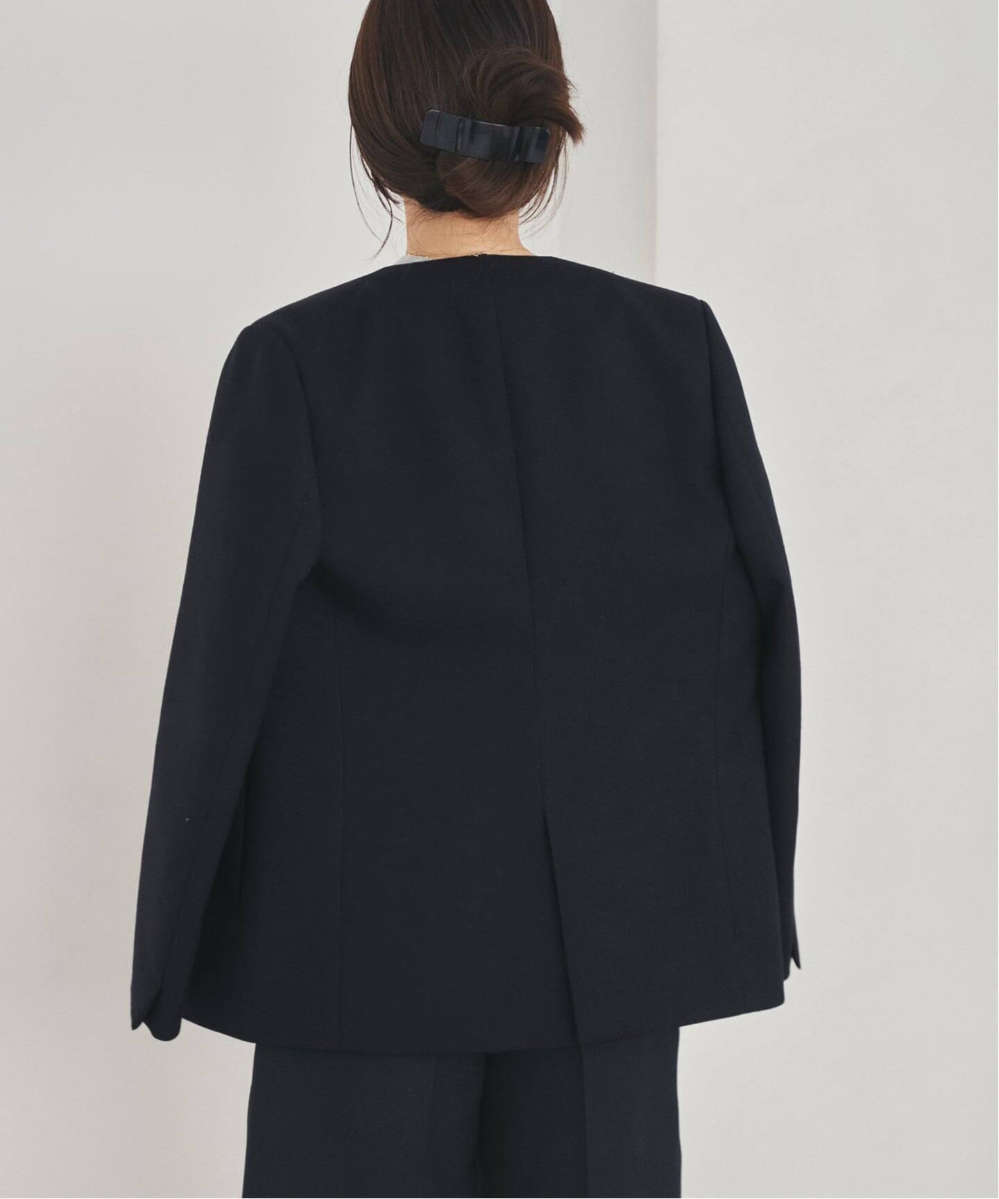 プラージュ　Plage ブラック ノーカラージャケット サイズ36 ベイクルーズ 予約》Collarless ジャケット（ノーカラージャケット）｜Plage