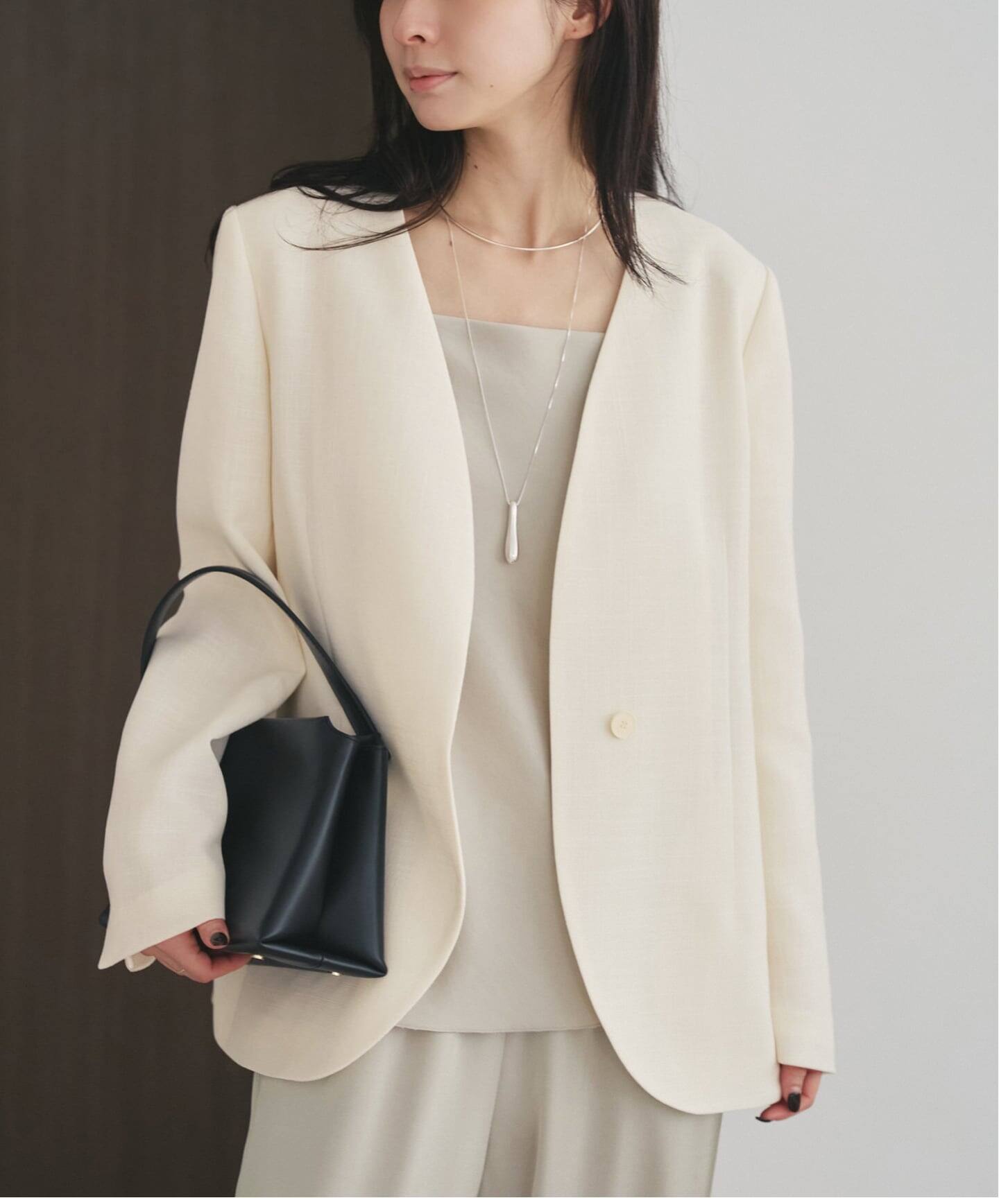 予約》Collarless ジャケット（ノーカラージャケット）｜Plage