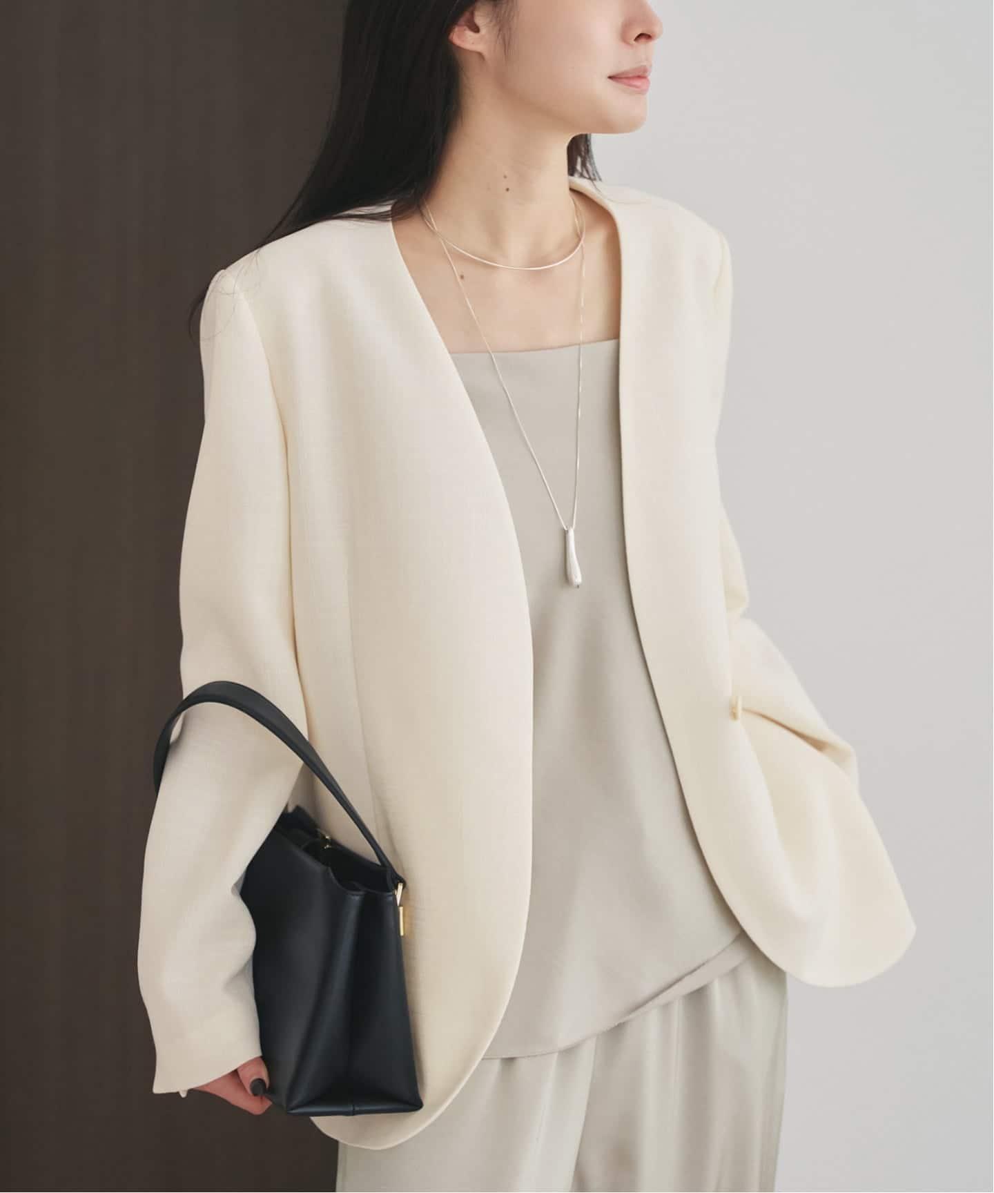 予約》Collarless ジャケット（ノーカラージャケット）｜Plage