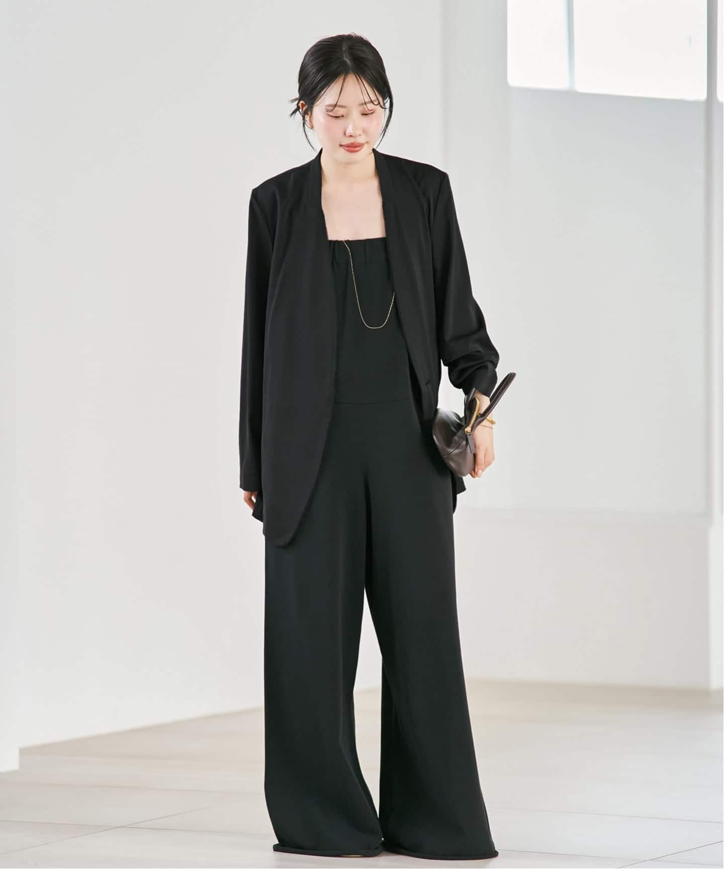 【4/12まで】Plage nallow collar ジャケット ブラック Light nocollar ジャケット（ノーカラージャケット）｜Plage