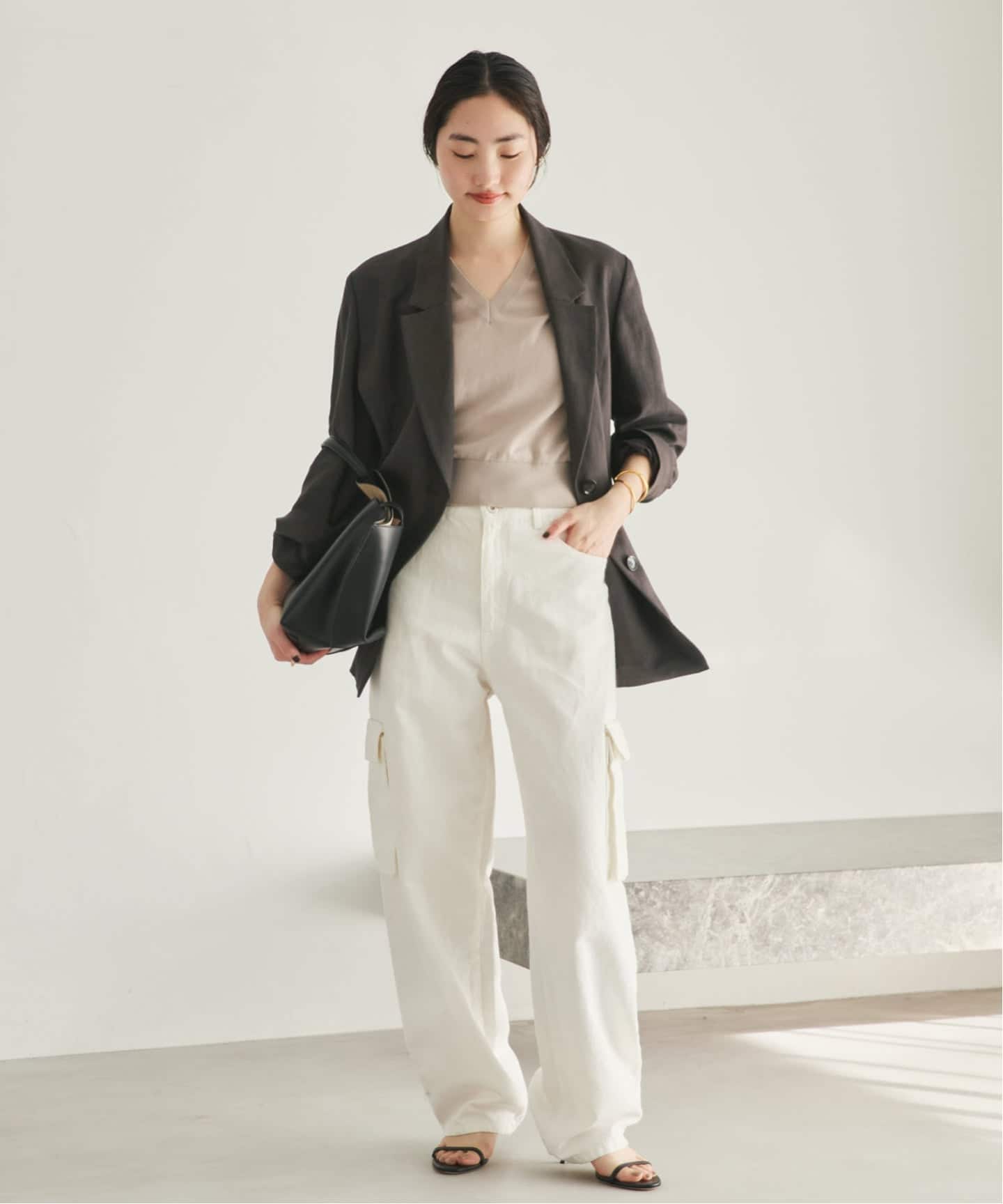 予約》sandy linen 混 ジャケット（テーラードジャケット）｜Plage